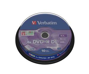 Scatola 10 DVD+R Dual Layer - serigrafato Spindle - 8,5 Gb - Verbatim - 43666 - 23942436669 - DMwebShop