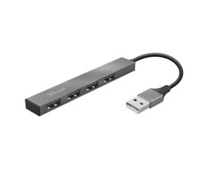 Hub Mini 4 porte Halyx - alluminio - Trust - 23786 - 8713439237863 - DMwebShop