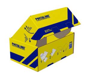 Scatola spedizioni Postal Box L 40 x 27 x 17 cm giallo blu - 517