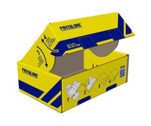 Scatola spedizioni Postal Box mt 36 x 24 x 12 cm giallo blu - 981