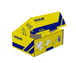 Scatola spedizioni Postal Box S 26 x 19 x 10 cm giallo blu - 18486