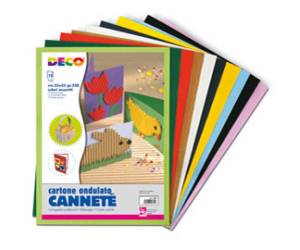 Cartoncino ondulato Cannete' - 25 x 35 cm - colori assortiti - conf. 10 fogli - Deco - 2200 - 8004957026412 - DMwebShop