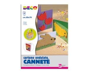 Cartoncino ondulato Cannete 50 x 70 cm 230 gr colori assortiti confezione 10 fogli - 7213