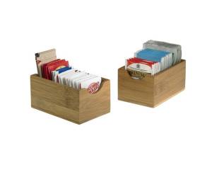 Vaschetta portabustine - in bamboo - 7 x 11 x 5,5 cm - colore naturale - conf. 6 pezzi - Leone - S0079 - 91097A - DMwebShop