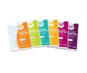 Ricambi didattici forati - A4 - 40 fogli carta 100 gr - 1 rigo - con margine - Blasetti - 7433 - 8007758274334 - DMwebShop