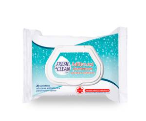 Salviette disinfettanti antibatteriche milleusi - busta da 20 pezzi - FresheClean - 06-0242 - 8002340006225 - DMwebShop