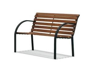 Panca da giardino Parco - 80 x 62 x 122 cm - acciaio-legno - nero - Garden Friend - P1007201 - 8023755024512 - DMwebShop