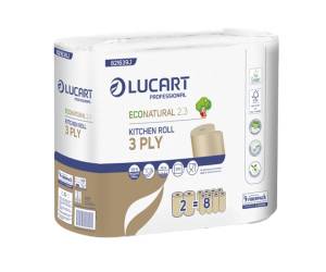 Asciugatutto EcoNatural 2,3 Plastic Free 200 strappi pacco 2 rotoli - 24380