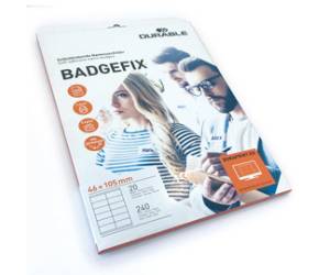 Badge adesivi Badgefix 20 fogli con 12 badge 46x105 mm - 23268
