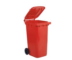 Bidone carrellato per raccolta differenziata 240 lt rosso Mobil Plastic - 24749