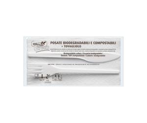 Bis posate in estabio con tovagliolo 2 veli - 23585