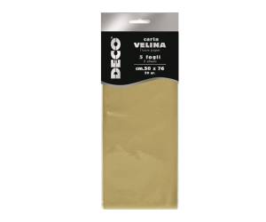 Carta velina metallizzata 20 gr 50 x 76 cm oro busta 5 fogli - 21320