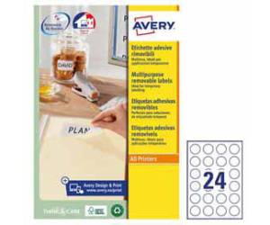 Etichette adesive tonde L4850 in carta rimovibili diametro 37 mm 25 fogli bianco - 22004