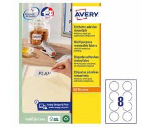 Etichette adesive tonde L4850 in carta rimovibili diametro 63,5 mm 25 fogli - 21996