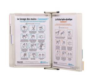 Leggio antibatterico da muro 10 buste A4 bianco - 23251