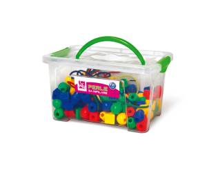 Perle in plastica 2 cm colori e forme assortiti bauletto 140 pezzi - 21346