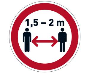 Pittogramma adesivo da terra Mantenere la distanza di sicurezza diametro 43 cm - 22777
