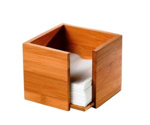 Portatovaglioli in bamboo 19 x 19 x 10 cm colore naturale - 24343