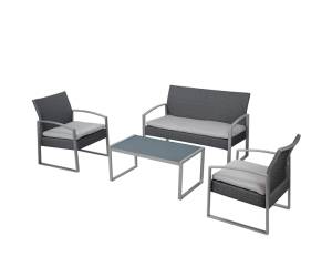 Salotto Alicante nero grigio set 4 elementi - 25023