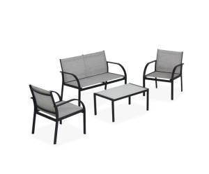 Salotto Ankara nero grigio set 4 elementi - 25025