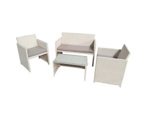 Salotto Valencia bianco grigio set 4 elementi - 25029