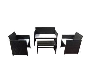 Salotto Valencia nero bianco set 4 elementi - 25045
