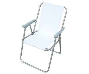 Sedia pieghevole Relax 76 x 47 x 53 cm acciaio verniciato PVC bianco - 25037