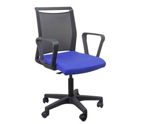 Seduta Home Office Smart Light con braccioli fissi blu nero - 21260