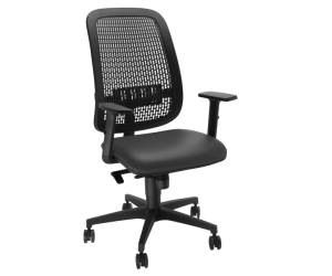 Seduta operativa Equity schienale PP seduta similpelle nero con braccioli - 21261