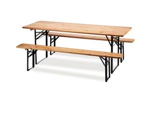 Set birra pieghevole legno verde scuro set 3 elementi - 25036