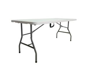 Tavolo Horeca pieghevole 74 x 76 x 183 cm HDPE bianco - 25044