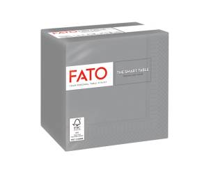 Tovagliolo carta 24 x 24 cm 2 veli grigio - 23746