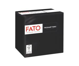 Tovagliolo carta 24 x 24 cm 2 veli nero - 23745