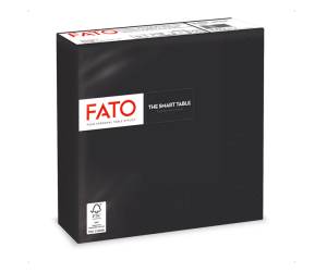 Tovagliolo carta 33 x 33 cm 2 veli nero - 23793