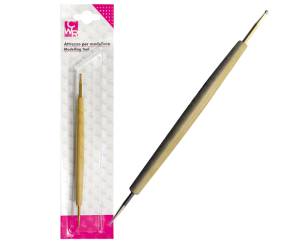 Bulino doppia punta in acciaio per sbalzo embossing 18,5 cm - 10190