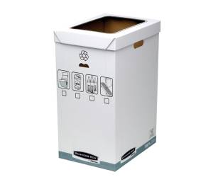 Cestino per riciclo System 30 x 60 x 50 cm 90 lt bianco Fellowes - 10715