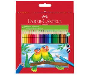 Matite colorate Eco triangolari diametro mina 3 mm con temperino colori assortiti Faber Castell astuccio 24 pezzi 120524 - 10962