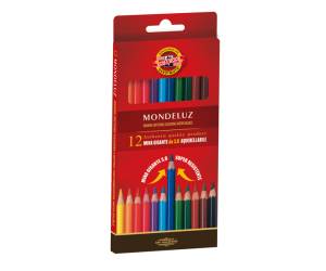Matite colorate Mondeluz acquerellabili diametro mina 3,8 mm colori assortiti - 10988