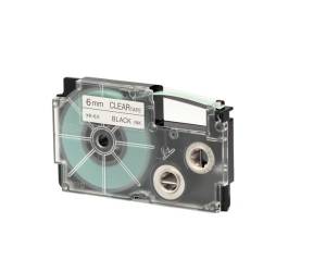 Nastro 6 mm x 8 mt Nero Trasparente Casio XR 6X1 W DJ - 10933