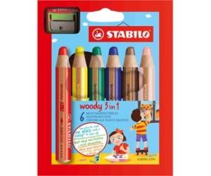 Pastelli Woody 3 in 1 diametro mina 10 mm con temperino astuccio 6 pezzi - 10970