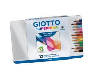 Pastello Supermina mina 3,8 mm colori assortiti astuccio in metallo 12 pezzi - 10974