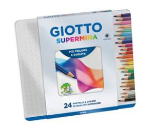 Pastello Supermina mina 3,8 mm colori assortiti astuccio in metallo 24 pezzi - 11003