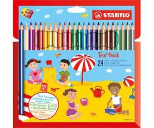 Pastello Trio Thick diametro mina 4,2 mm con temperino colori assortiti astuccio 24 pezzi - 10971