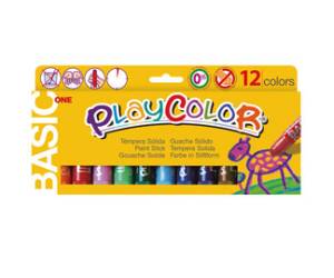 Tempera solida in stick Playcolor 10gr colori assortiti astuccio 12 stick - 10392