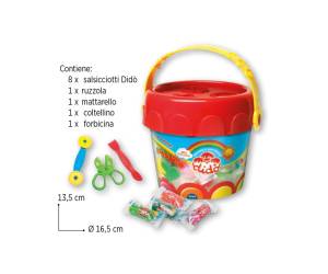 Pasta modellabile DiDo' medio - DiDo' - secchiello 8 salsicciotti con attrezzi - Dido - 397700 - 8000144001606 - DMwebShop