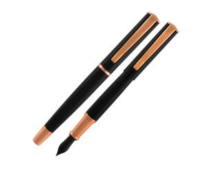 Penna Stilografica Impressa punta M nero rosegold - 12685