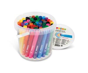 Pennarelli Jumbo punta diametro 7,6 mm colori assortiti secchiello 60 pezzi - 11039