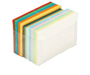 Scatola 100 cartoncini 200 gr 100 buste 90 gr arcobaleno formato 9 Favini A57X154 - 10646