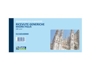Blocco ricevute generiche madre figlia - 100 pagine - 10 x 21,5 cm - conf. 5 pezzi - Data Ufficio - DU160100000 - 90873A - DMwebShop