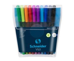 Penne a sfera Vizz con cappuccio punta media colori assortiti astuccio 10 pezzi - 14821